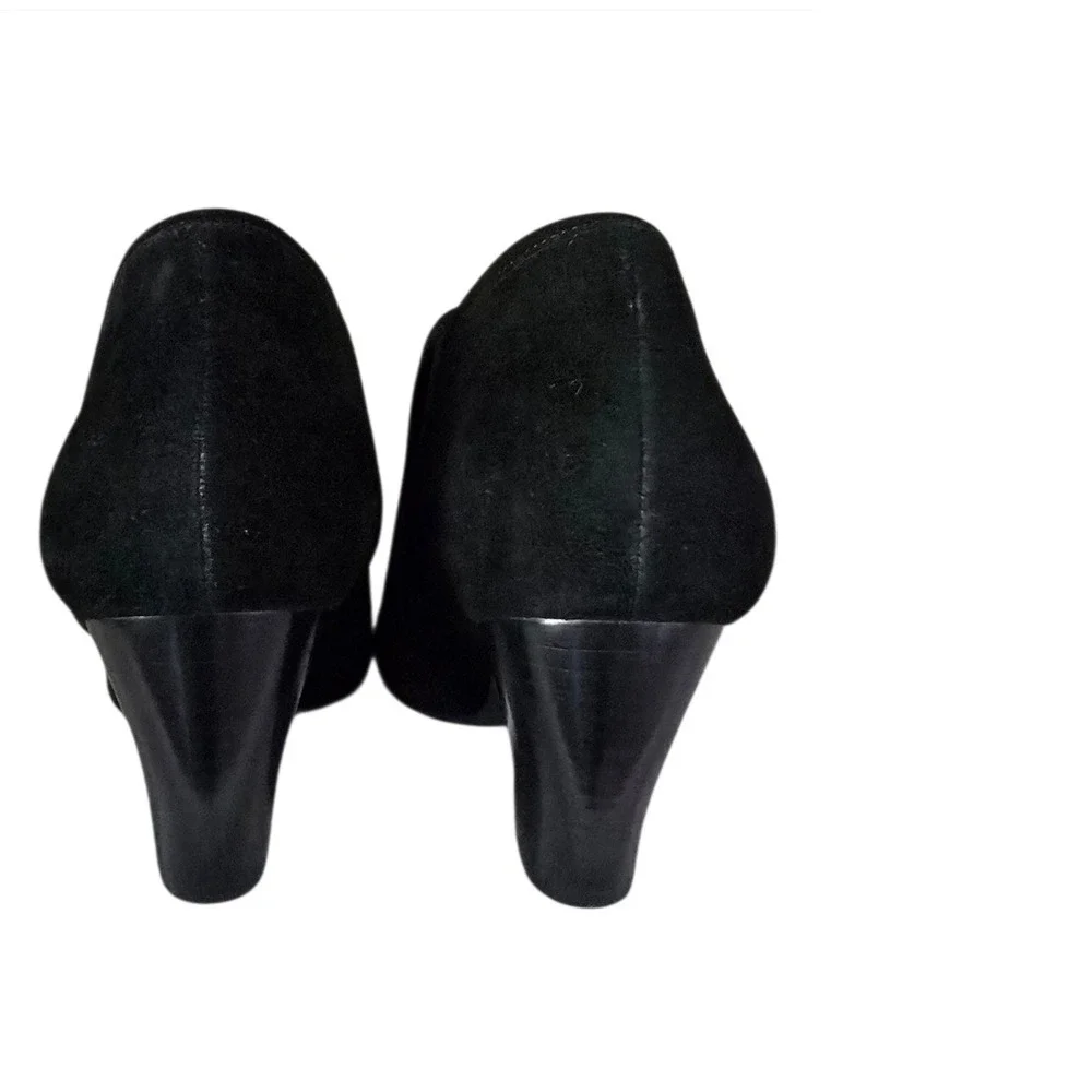 VanEli Ankle Boots Womens Size 8.5 Black Suede Block Heel Booties Slip-on NWOT